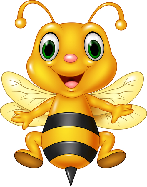 Illustration de vecteur de dessin animé mignon d’abeille 01 mignon illustration dessin animé abeille   