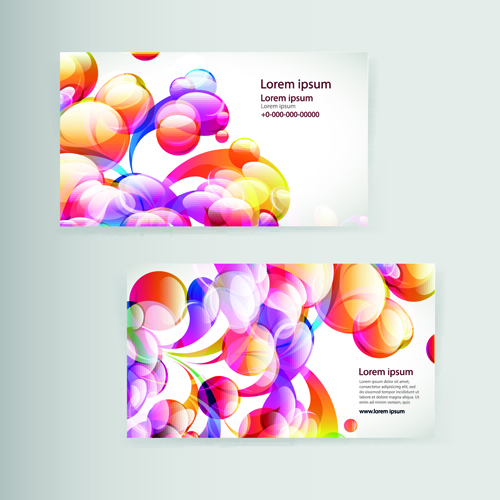 Dynamic éléments colorés cartes de visite vecteur 01 Dynamique couleur cartes de visite carte de visite business   