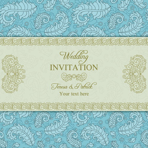 Floral fleuri mariage invitation cartes vecteur ensemble 05 mariage invitation floral fleuri cartes d’invitation cartes   