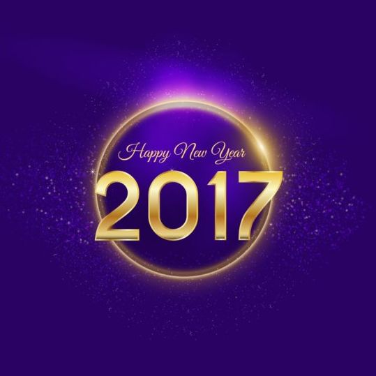 Golden 2017 Happy New Year avec vecteur de fond violet year purple new happy golden 2017   