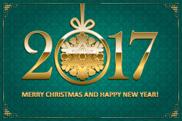Happy New Year avec Noël 2017 vecteur de texte doré 03 year Noël new happy golden 2017   