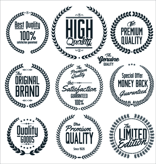 Ornate hochwertige Etiketten Vektor 01 Qualität ornate labels label high   