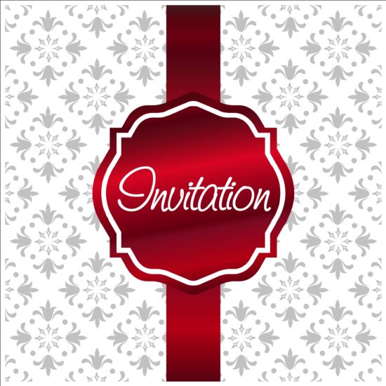 Ornierte Einladung Hintergrund rot mit weißem Vektor 02 ornate Hintergrund Einladung   