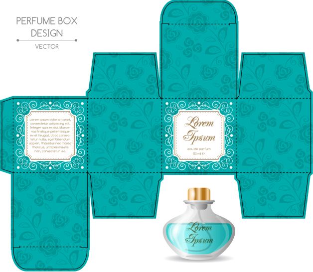 Emballage de parfum boîte de matériau vecteur ensemble 02 Parfüm packging boîte   