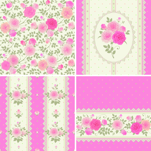 ピンクローズパターン背景ベクトル材料04 背景ベクトル 背景 材料 ベクター素材 ピンク バラパターン バラ パターン背景   
