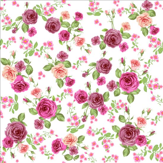 Pink rose nahtloses Mustervektormaterial 06 rose pink nahtlos Muster   