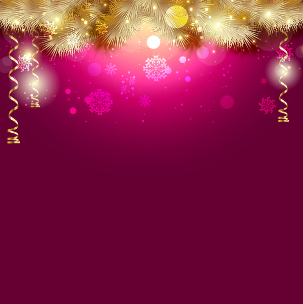 Fond de Noël pourpre avec le vecteur de décor doré violet or Noël decor   