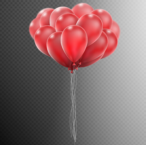 Realistische rote Luftballons Vektorabbildung 01 realistisch Luftballons illustration   