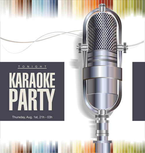 Rock Night Karaoke-Party-Plakatvektor 02 rock poster Nacht karaoke   