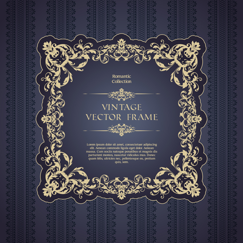 Romantische Vintage-Frame-Vektormaterial 02 vintage Romantik Rahmen material   