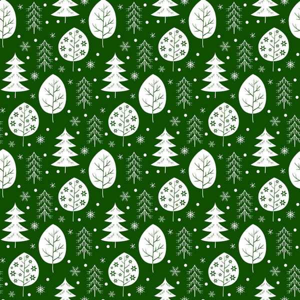 Flocon de neige avec arbre de Noël vecteur seamless pattern 01 sans soudure Noël modèle flocon de neige arbre   