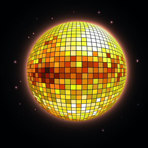 Mousseux Disco néon lumière boule fond vecteur 02 mousseux lumière au néon fond disco Boule   
