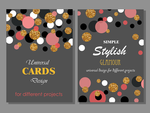 Stilvolle Karten mit Ronud-Punktvektor 03 stylish ronud Punkt Karten   