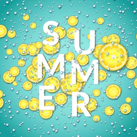 夏の炭酸水の背景リモンスライスベクトル03 背景 炭酸 水 夏 リモン スライス   