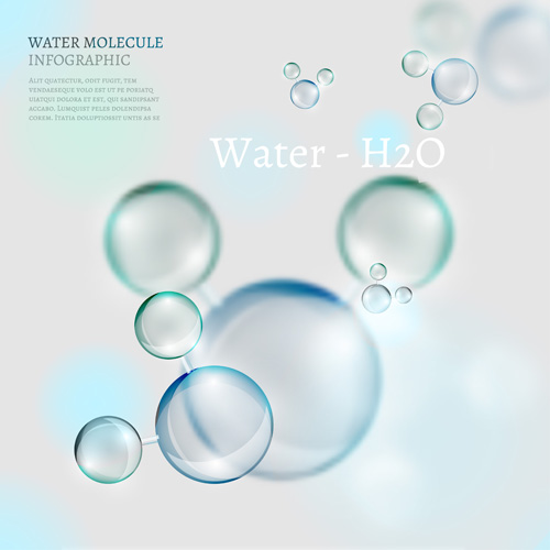 L’eau molécule infographies vecteurs créatifs ensemble 02 molecule infographies eau   