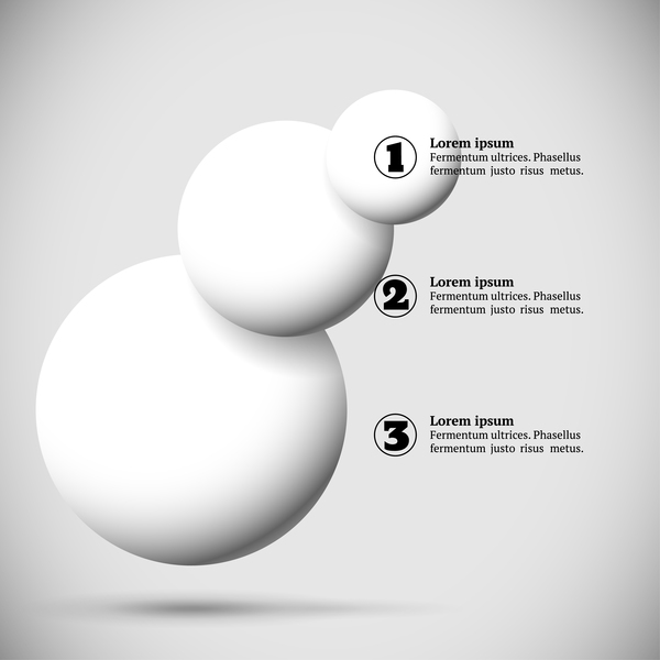 Boules blanches avec des vecteurs infographies modèle 05 infographies boules blanc   