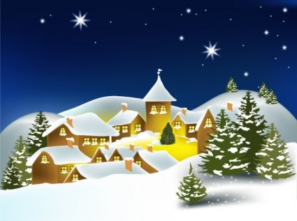 漫画のクリスマスハウスの背景02ベクトル 漫画 家 クリスマス   