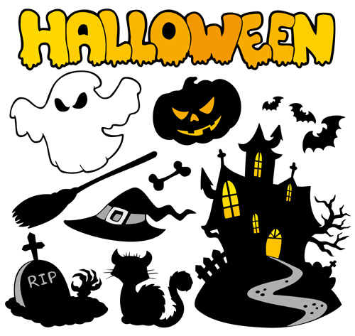 Halloween série silhouette art vecteur silhouette Serie halloween   