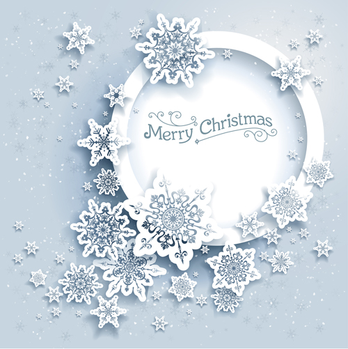2016 Weihnachtszeitung Schneeflocke mit frmae Hintergrundvektor 02 Weihnachten Schneeflocke papier Hintergrund frmae 2016   