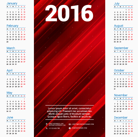 2016 Firmenkalender kreativ Design Vektor 08 Unternehmen Kreativ Kalender 2016   