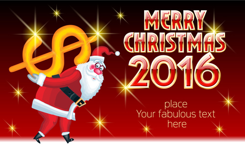 2016 joyeux Noël avec drôle Santa vector design 09 santa Noël drôle   