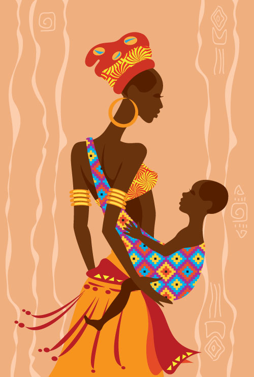 アフリカの女性 illustrtion ベクトル材料07 材料 女性 アフリカ illustrtion   
