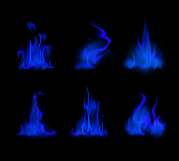 Blaue Flammenillustration Vektormaterial 02 flamme Blau   