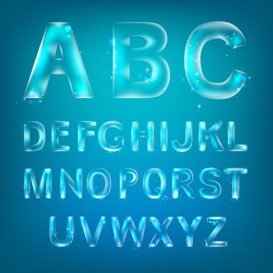 Vecteurs de l’alphabet transparent bleu transparent Bleu alphabet   