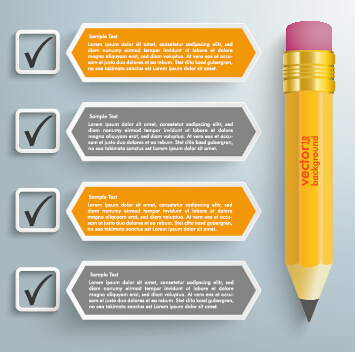 Business Infografik mit Bleistift-Vektor 04 Wirtschaft Infografik Bleistift   
