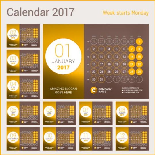 Kalender 2017 mit Foto-Vektordesign 08 Kalender Foto 2017   