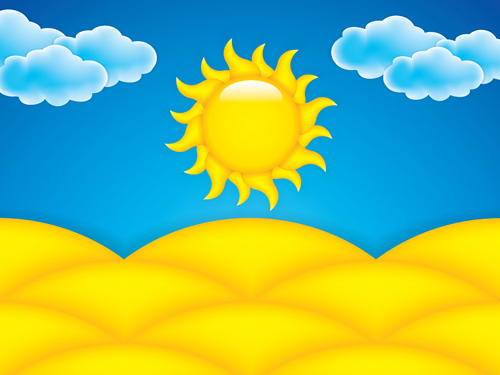Soleil de dessin animé avec le vecteur d’été de backgrond 03 sun summer cartoon backgrond   