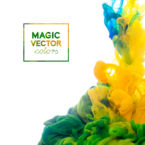 Encre colorée effet magique fond vecteur 03 vecteur de fond magie fond encre Effet coloré   