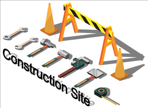 Site de construction isométrie vecteur infographique 08 site isométrie infographie construction   