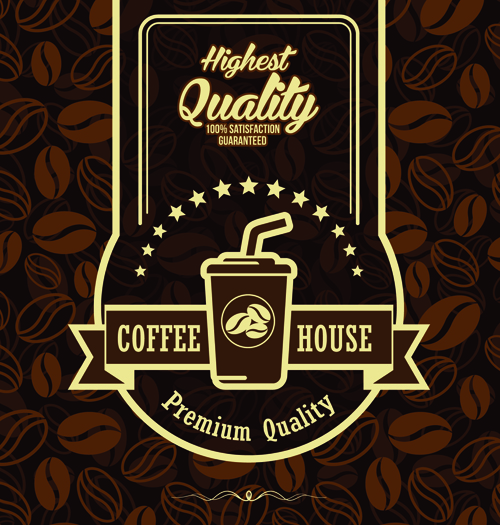 Creative Coffee House affiche vecteurs graphiques 01 maison de café maison Créatif cafe affiche   
