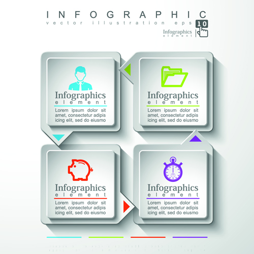 Papier créatif infographies vecteur art 04 papier infographique Créatif   