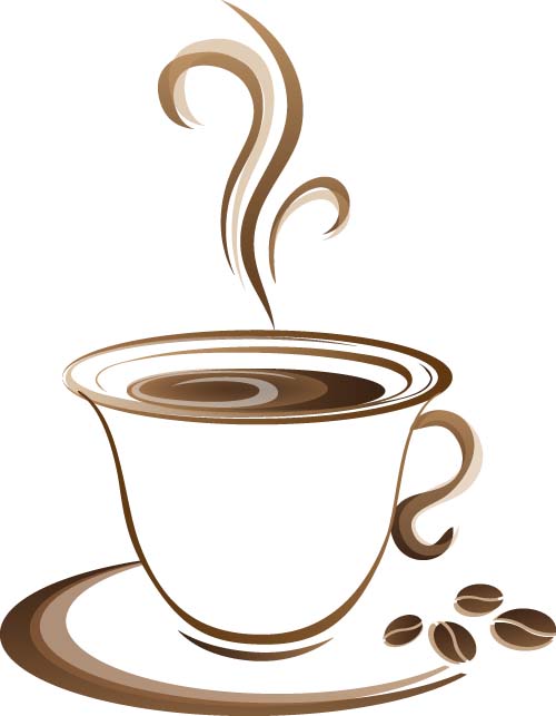 コーヒーとカップ抽象イラストベクトル01 抽象的 コーヒー カップ イラスト   