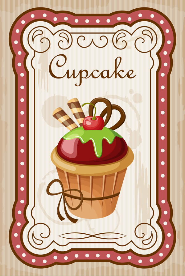 Cupcake Poster Retro-Design-Vektoren 02 Retro-Schrift poster design cupcake   