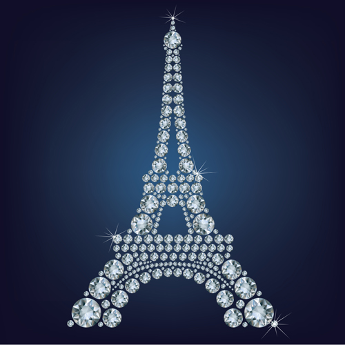 Diamanten eiffelturm-Vektorhintergrund Hintergrund Eiffelturm Diamanten   