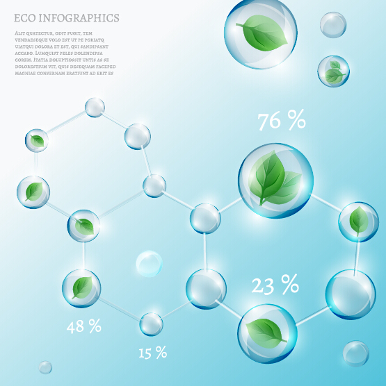 Infographies éco avec vecteurs de bulles 11 infographies eco bulle   