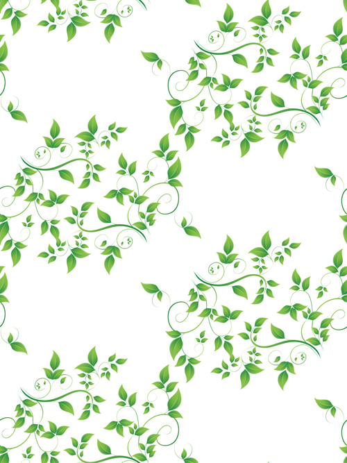 Vecteur de modèle sans soudure de feuilles vertes élégantes vecteur de modèle sans soudure motif laisser feuilles vertes elegant   
