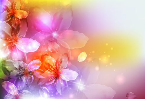 Fantasy Blumen glänzenden Vektorhintergrund 02 Vector-Hintergrund Hintergrund Fantasy-Blume fantasy Blumen Blume   