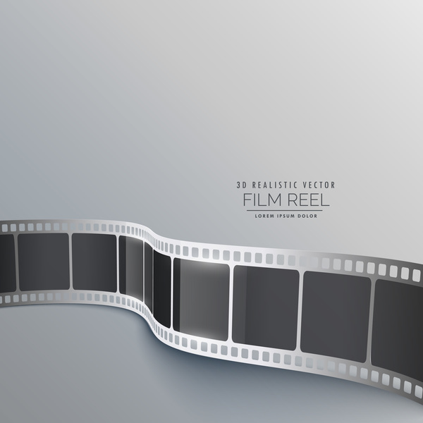 フィルムリール3D リアルなベクトルの背景05 現実的な リール フィルム   