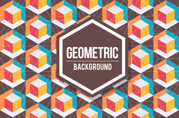 Geometrisches Muster mit Retro-Hintergrundvektor 17 Retro-Schrift Muster Geometrische   