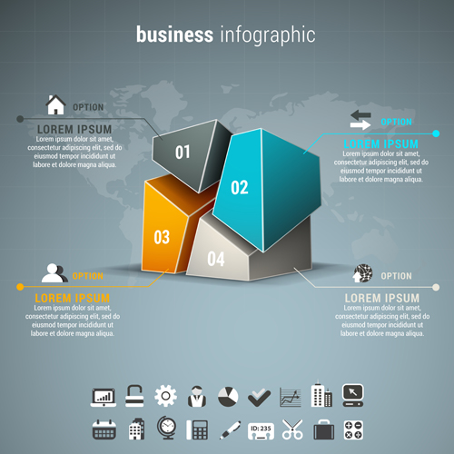 グレービジネスインフォグラフィックステンプレートベクター03 ビジネス テンプレート グレー インフォグラフィック   