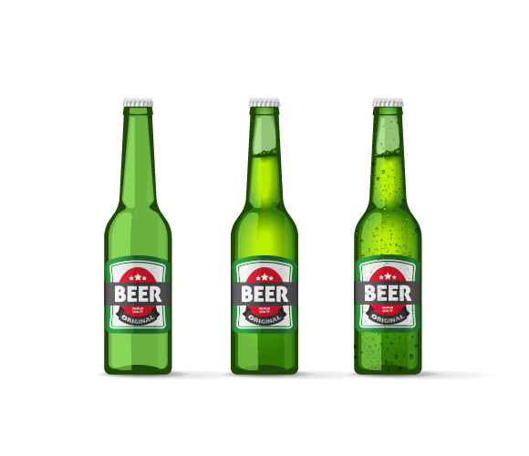 Matériel de vecteur de bouteille de bière verte vert bouteille Bière   