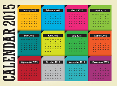 グリッドカレンダー2015ベクトルデザイン05 グリッド カレンダー 2015   