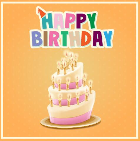 Glückliche Geburtstagskarten mit Kuchenvektor 04 Kuchen Karten happy Geburtstag   