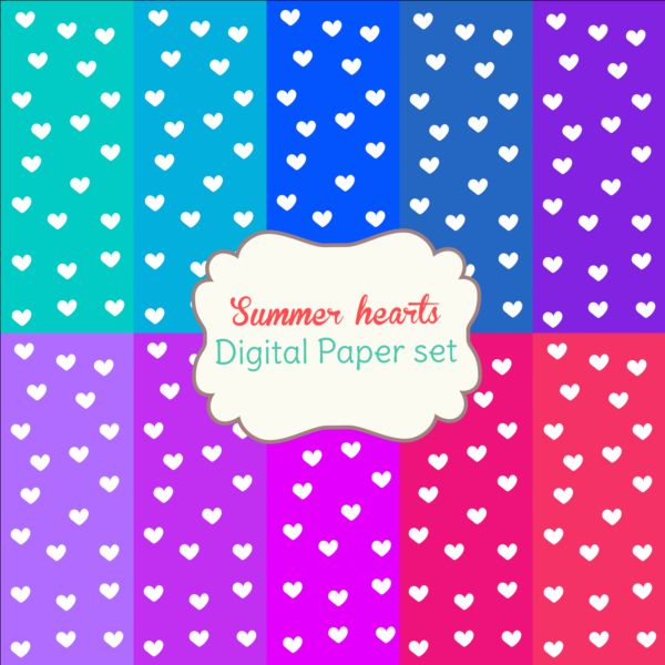 Herzpapier mit Sommer-Hintergrundvektor 03 Sommer papier Herz   