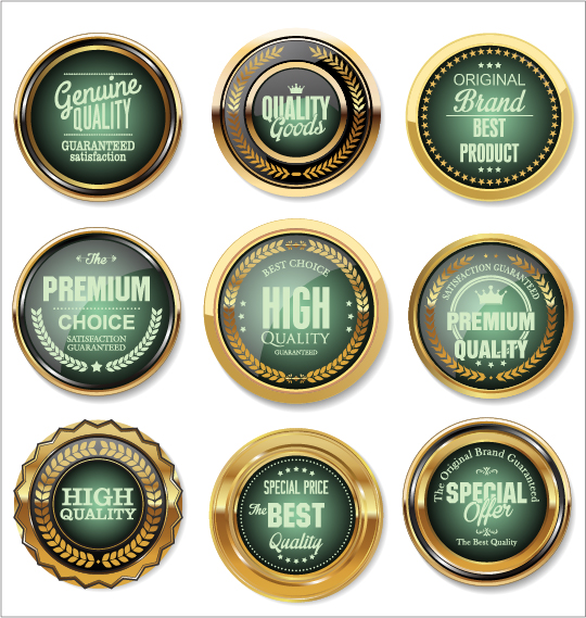 Luxus-Premium-Qualität goldene Etiketten 05 Qualität premium Luxus labels golden   