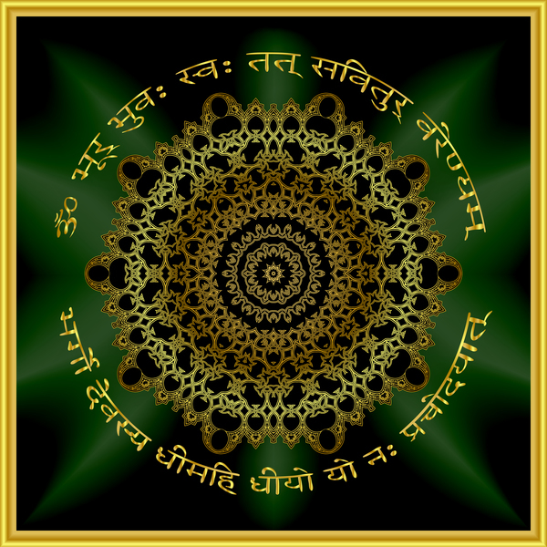 Mandala motif doré décor vecteur 15 or motif Mandala decor   